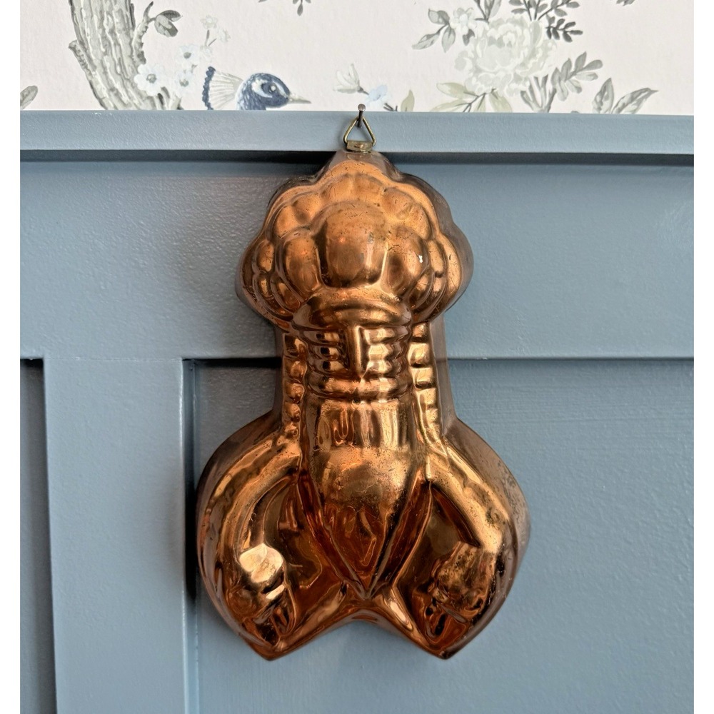 Vintage B&M Douro Lobster Mold Copper Finish Aluminum Korea 10" Wall Decor